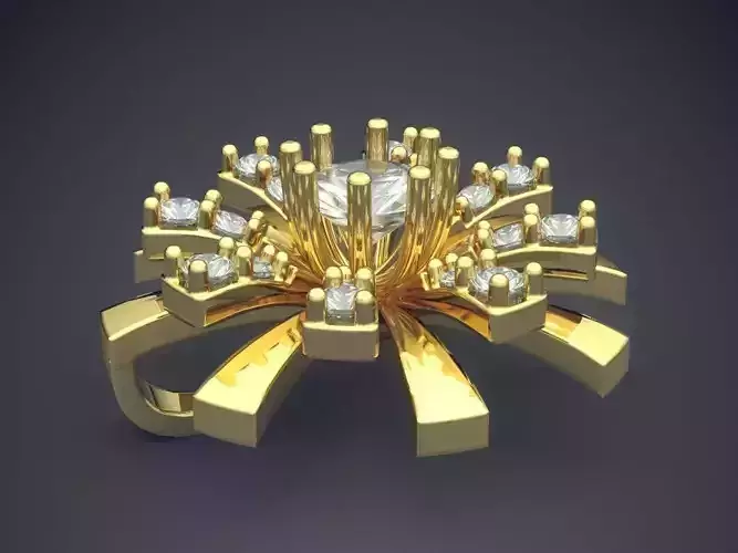 Flower Shape Pendant With Diamonds CAD-6798