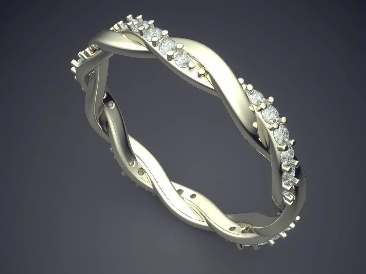 Ring With Diamonds CAD-6797 3D print model_1