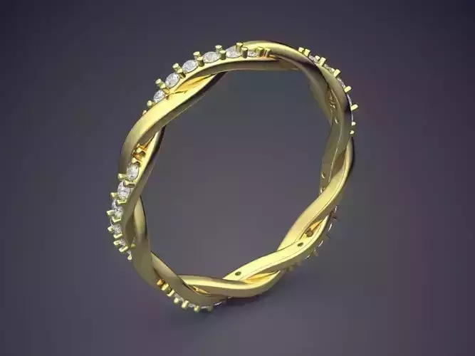 Ring With Diamonds CAD-6797 3D print model