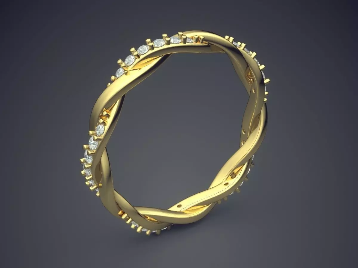 Ring With Diamonds CAD-6797 3D print model_0