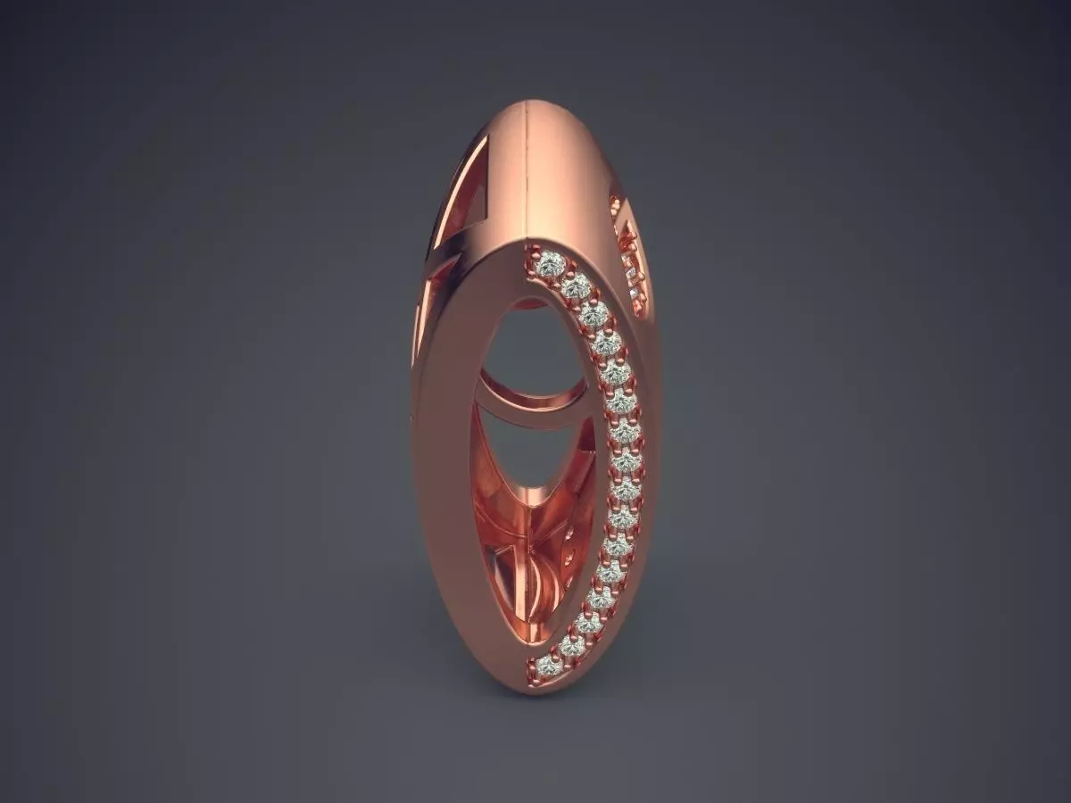 Pendant With Diamonds CAD-6794 3D print model_2