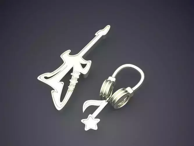Guitar And Headphones Shape Pendants CAD-6792
