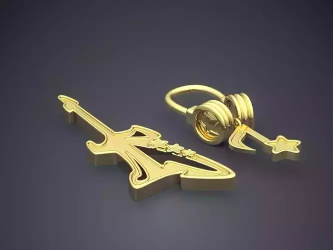 Guitar And Headphones Shape Pendants CAD-6792
