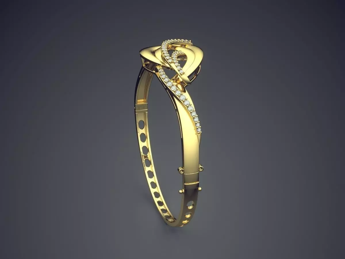 Ring With Diamonds CAD-6789 3D print model_3