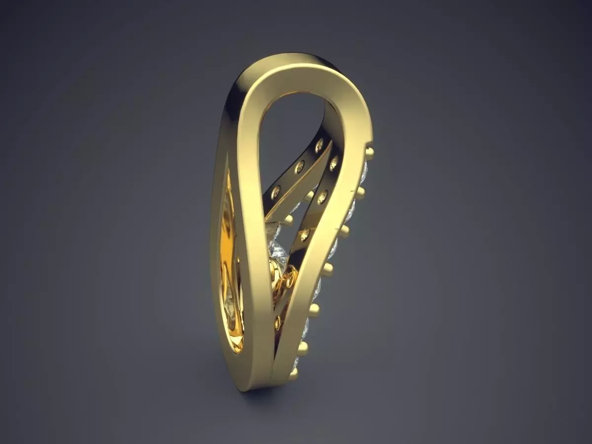 Pendant With Diamonds CAD-6785 3D print model_3