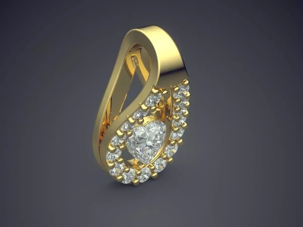 Pendant With Diamonds CAD-6785 3D print model_0