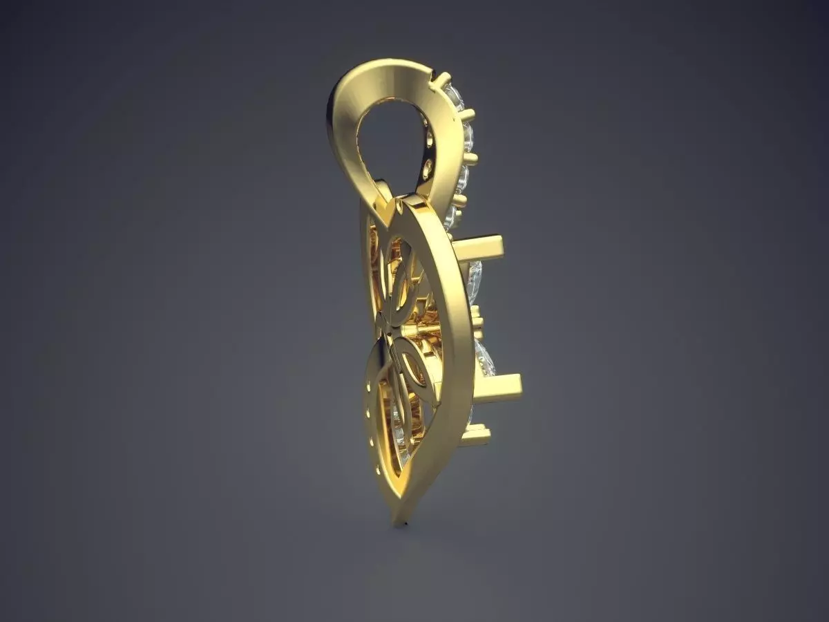 Pendant With Diamonds CAD-6781 3D print model_3