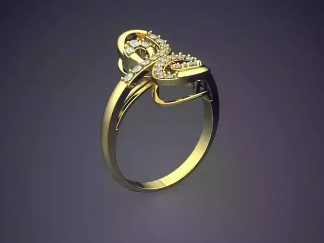 Ring With Diamonds CAD-6782 3D print model