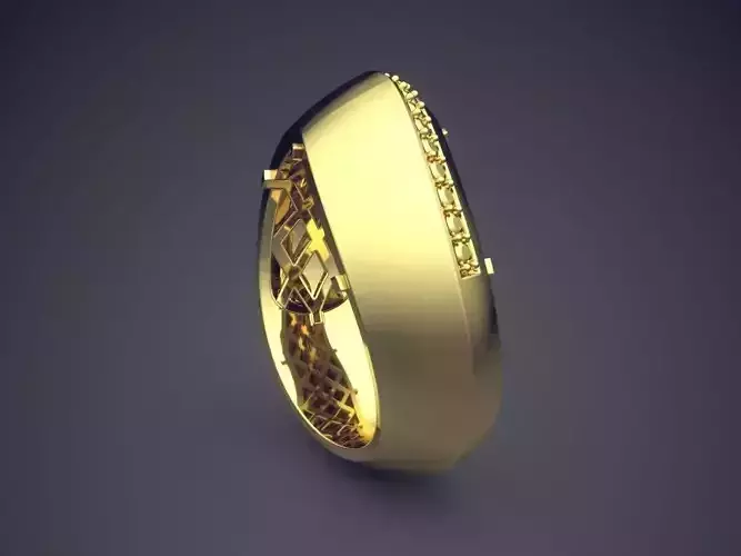 Thick Curved Ring CAD-6778