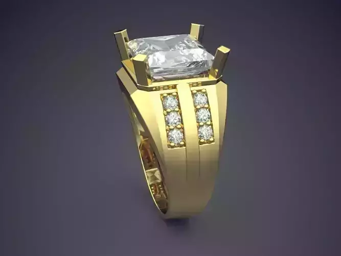 Thick Engagement Diamond Ring CAD-6771