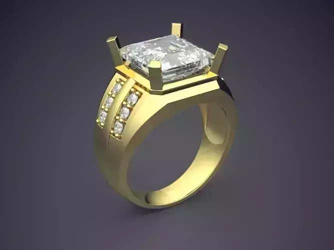 Thick Engagement Diamond Ring CAD-6771