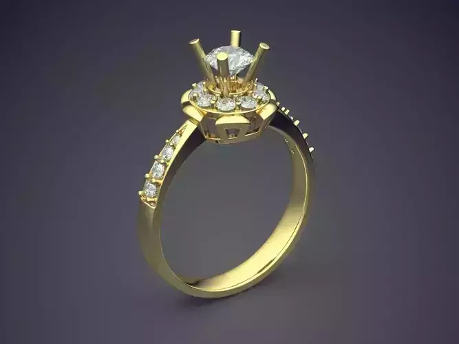 Engagement Ring With Diamonds CAD-6769