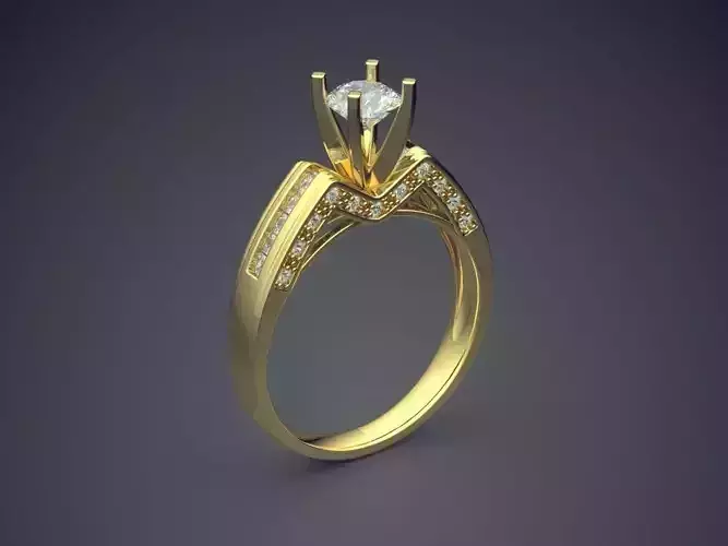 Engagement Ring With Diamond CAD-6767