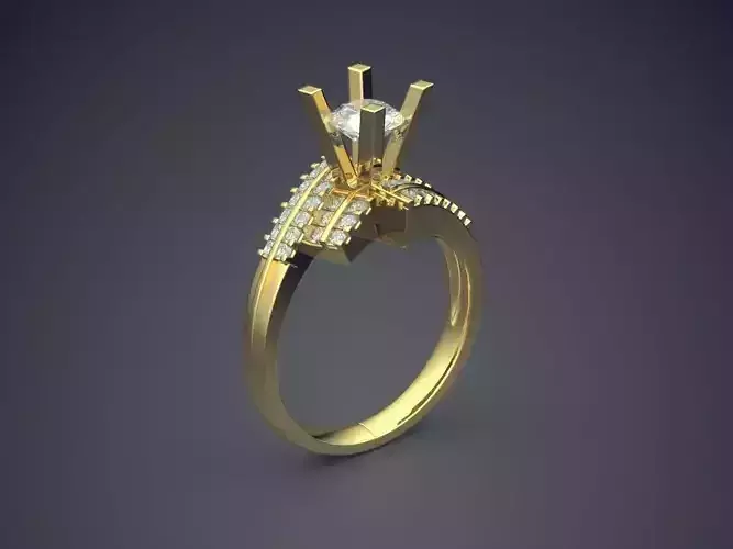 Engagement Ring With Diamonds CAD-6764