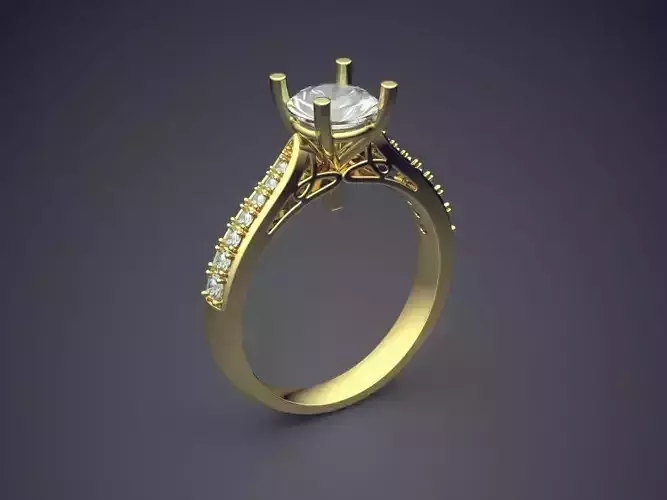 Engagement Ring With Diamonds CAD-6758