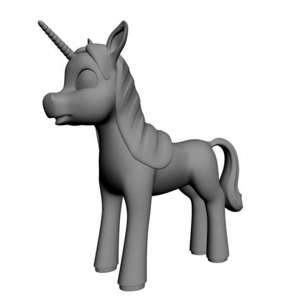 Cartoon Unicorn RIGGED Low-poly 3D model_4