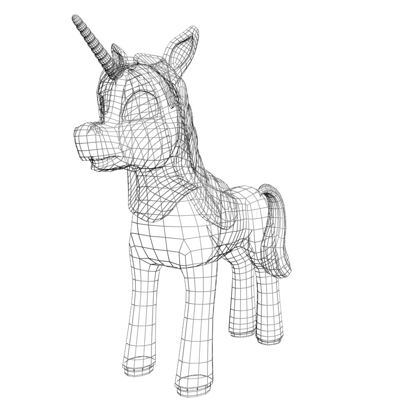 Cartoon Unicorn RIGGED Low-poly 3D model_5