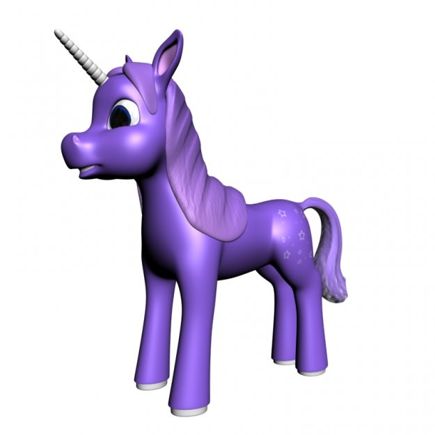 Cartoon Unicorn RIGGED Low-poly 3D model_3