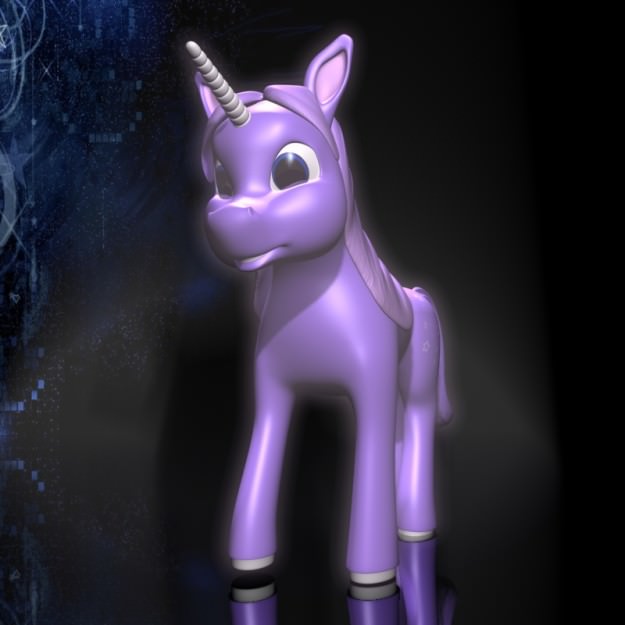 Cartoon Unicorn RIGGED Low-poly 3D model_2