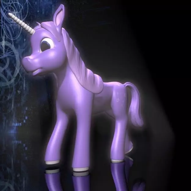 Cartoon Unicorn RIGGED Low-poly 3D model_0