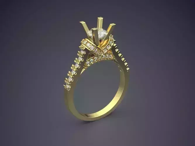 Engagement Ring With Diamonds CAD-6755