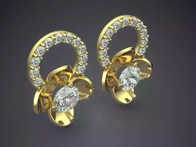 Earrings With Diamonds CAD-6752