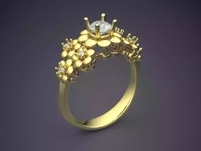 Engagement Ring With Diamonds CAD-6747