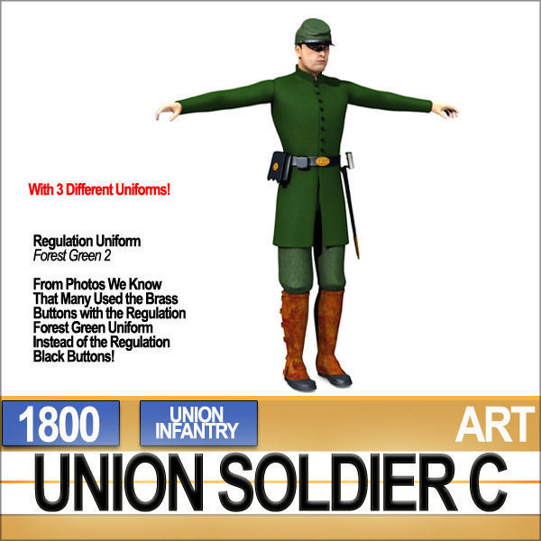 Civil War Union Soldier C Infantry Sharpshooter 3D model_7