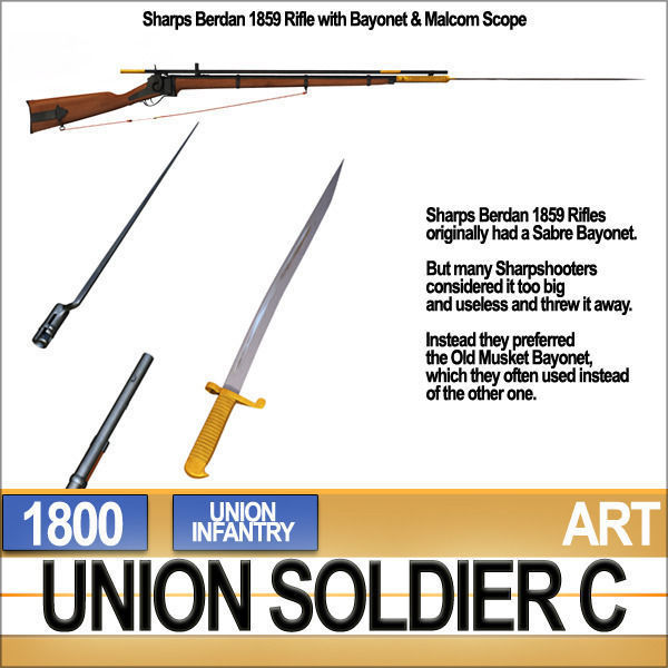 Civil War Union Soldier C Infantry Sharpshooter 3D model_13