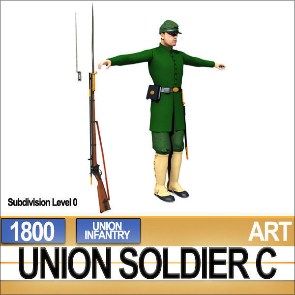 Civil War Union Soldier C Infantry Sharpshooter 3D model_4