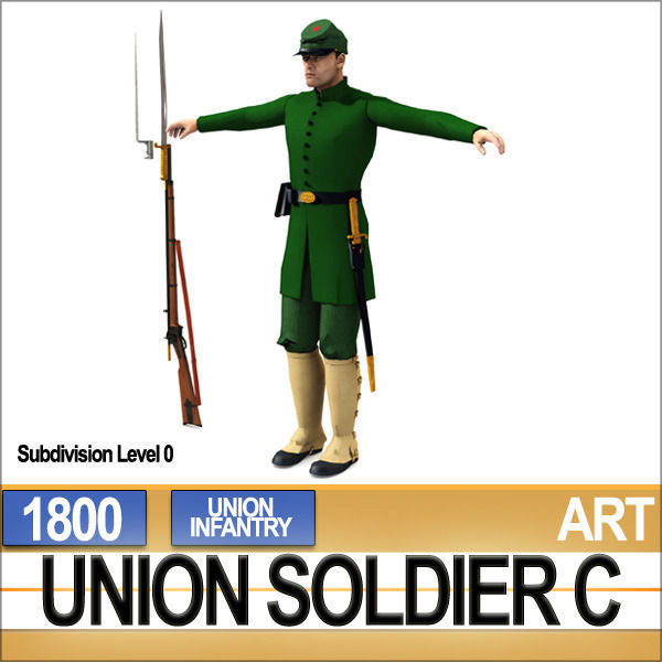 Civil War Union Soldier C Infantry Sharpshooter 3D model_1