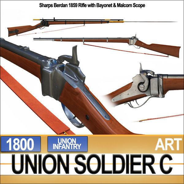 Civil War Union Soldier C Infantry Sharpshooter 3D model_15