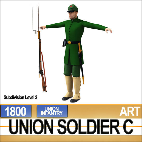 Civil War Union Soldier C Infantry Sharpshooter 3D model_11