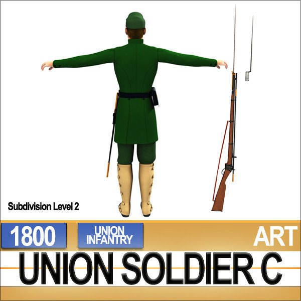 Civil War Union Soldier C Infantry Sharpshooter 3D model_18
