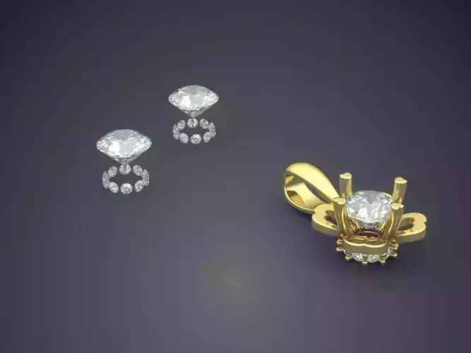 Pendant With Diamonds CAD-6739 3D print model