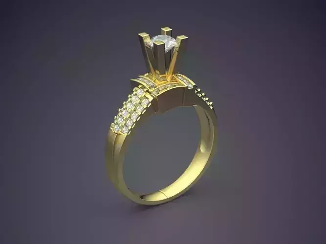 Engagement Ring With Diamonds CAD-6718