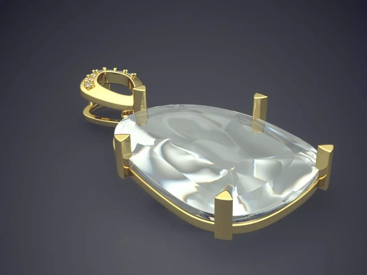 Pendant With Diamonds CAD-6717 3D print model_0