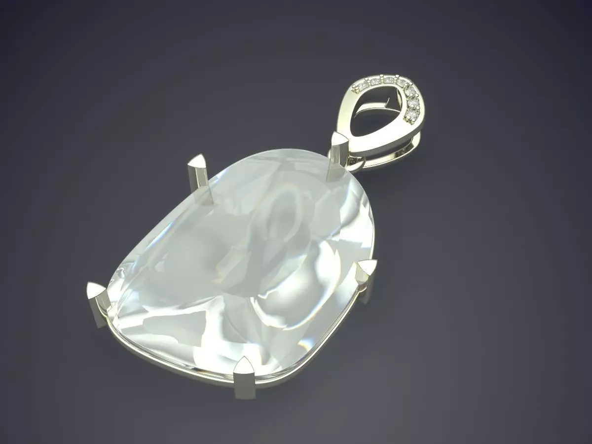 Pendant With Diamonds CAD-6717 3D print model_1