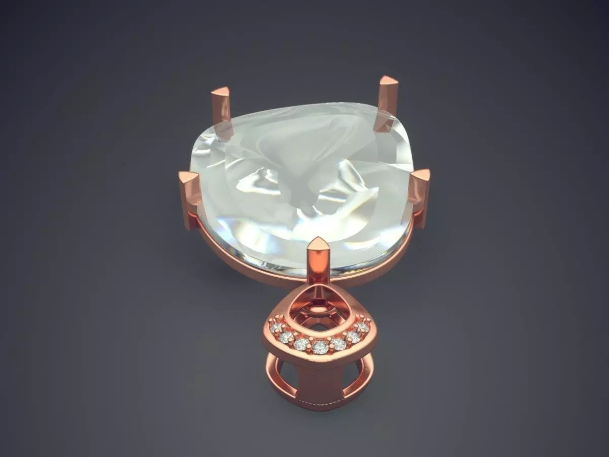 Pendant With Diamonds CAD-6717 3D print model_2