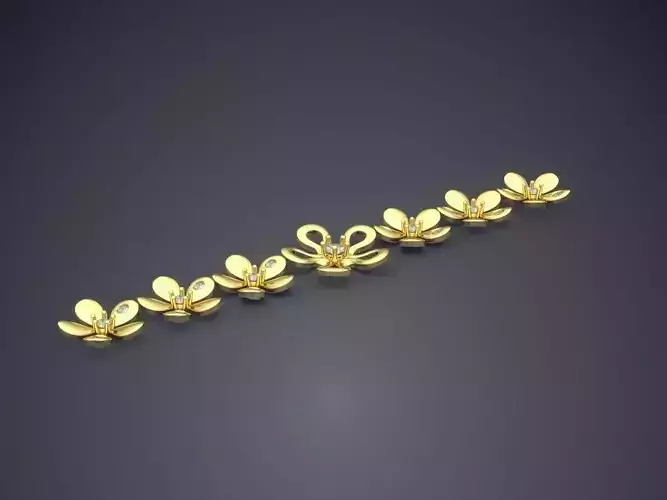 Flower Motif Bracelet CAD-6710