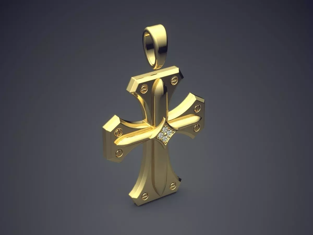 Cross Pendant CAD-6681 3D print model_0