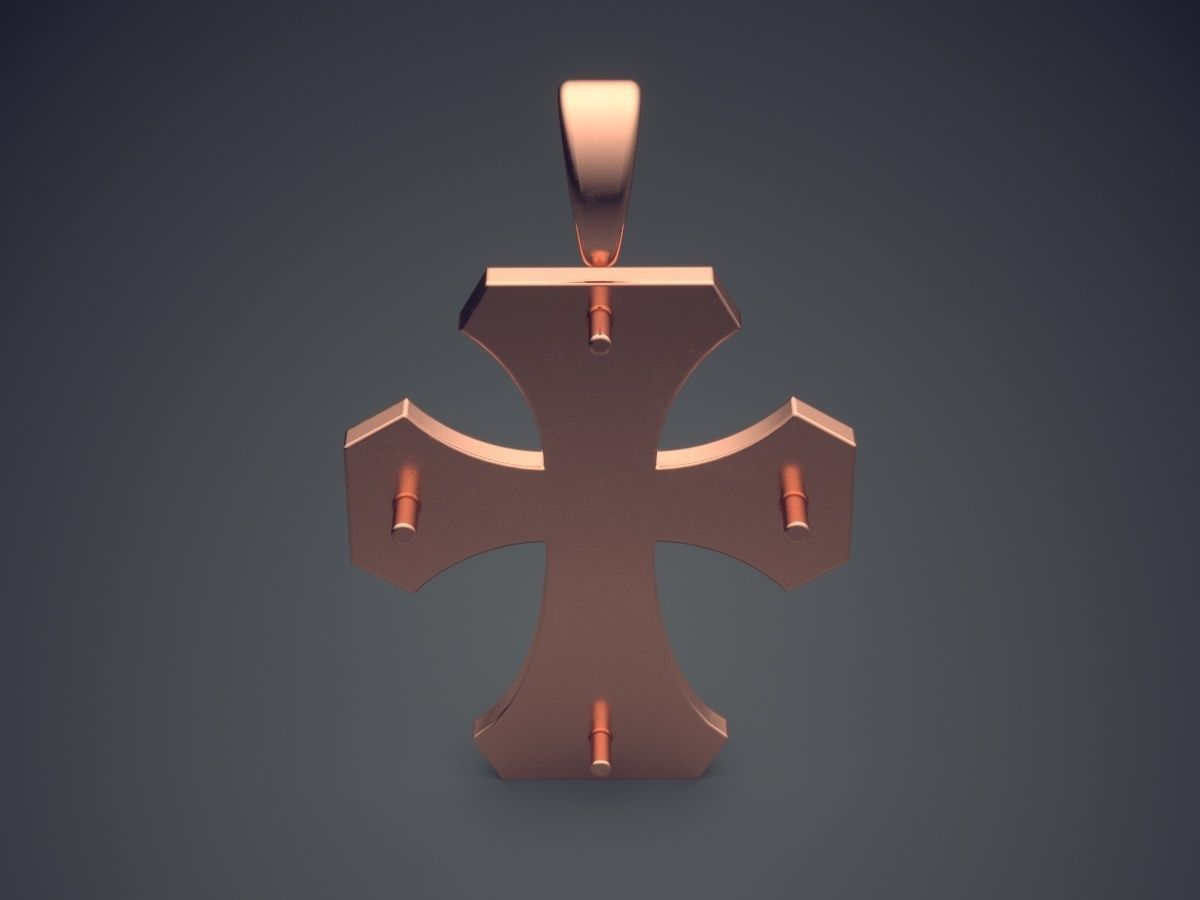 Cross Pendant CAD-6681 3D print model_2