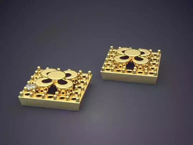 Cutout Earrings CAD-6665 3D print model
