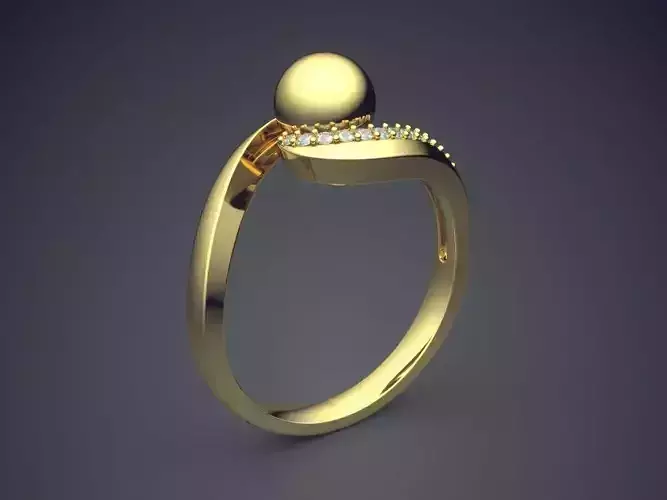 Curved Engagement Ring CAD-6645