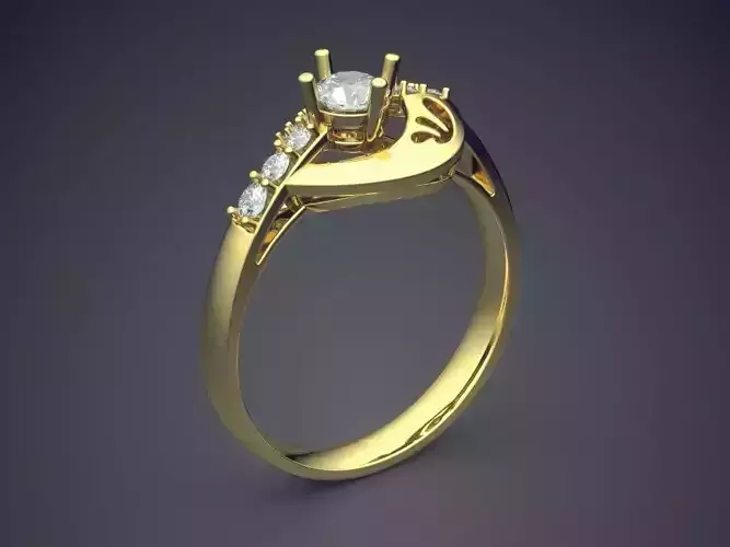 Engagement Ring With Diamonds CAD-6644