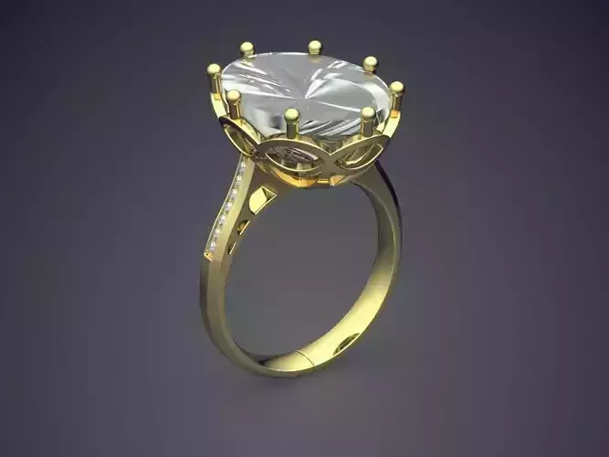 Engagement Ring With Diamond CAD-6636