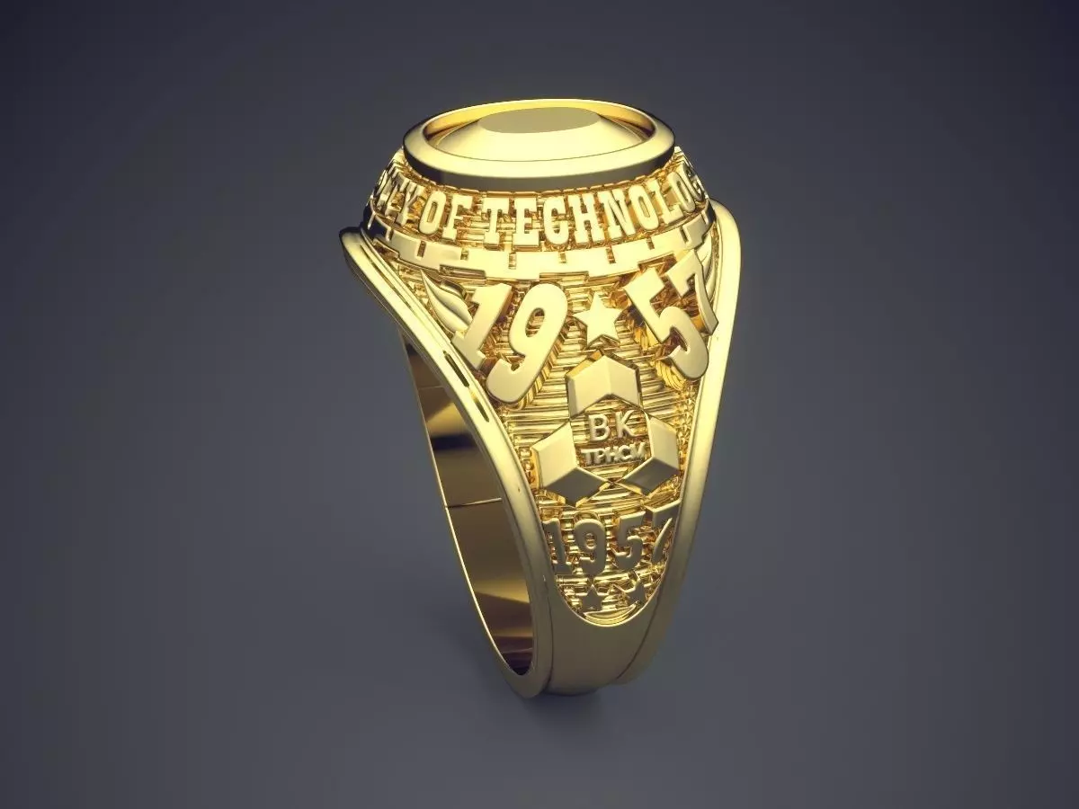 Thick Engraved Textured Ring CAD-6634 3D print model_3