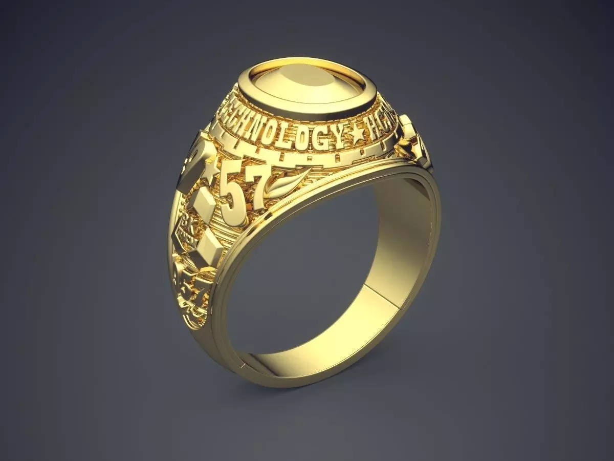 Thick Engraved Textured Ring CAD-6634 3D print model_0