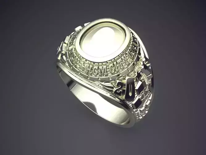 Thick Engraved Textured Ring CAD-6634