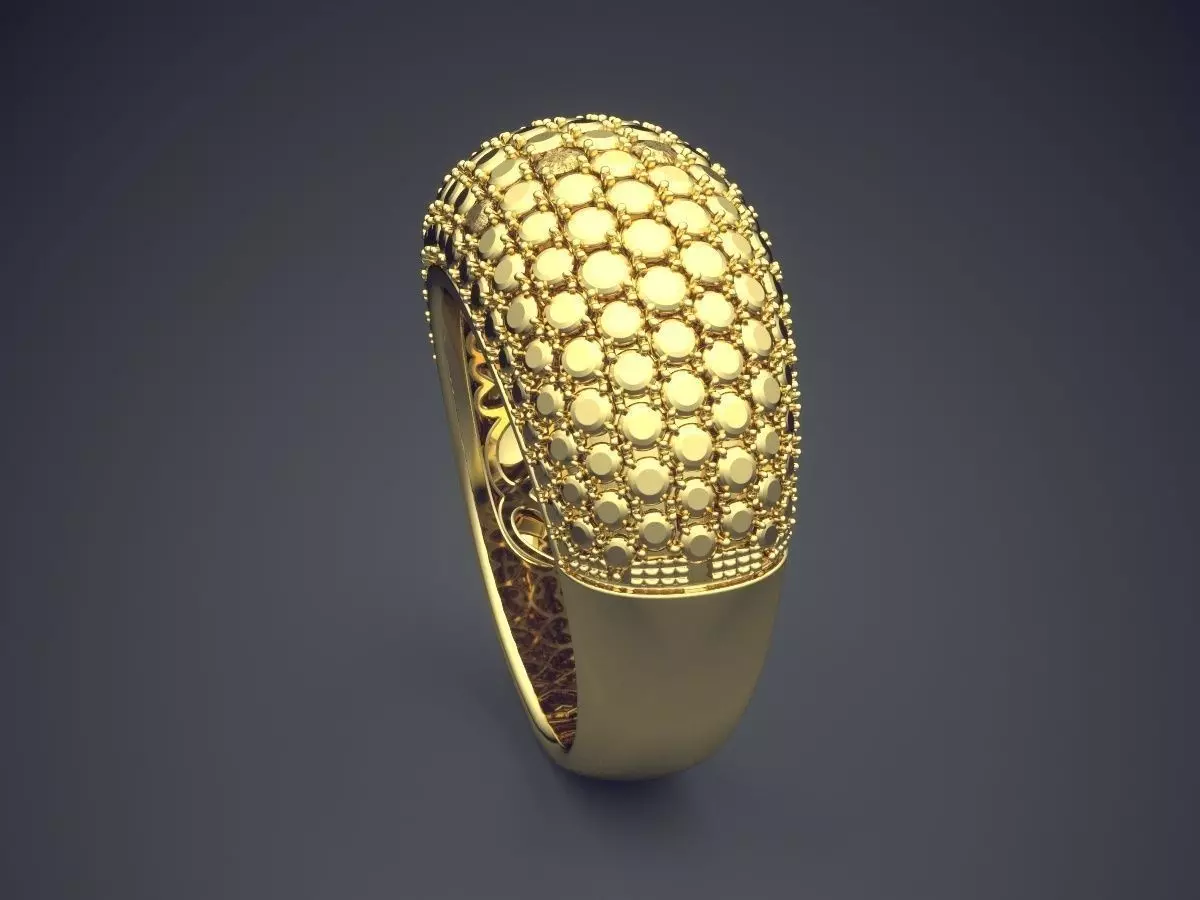 Textured Ring CAD-6629 3D print model_3